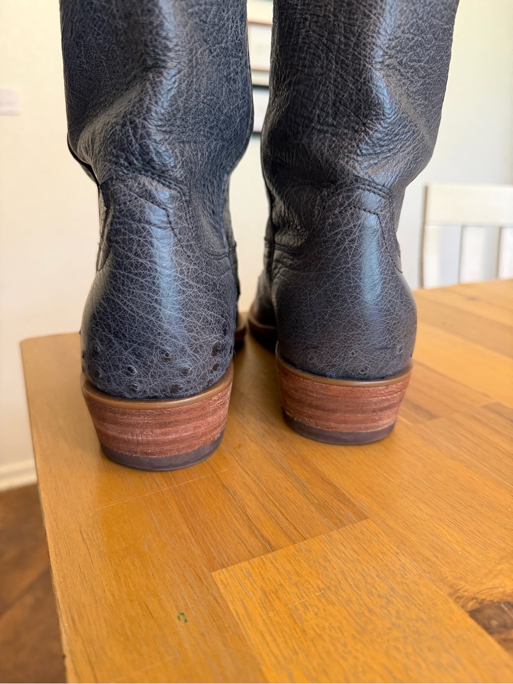 Tecovas The Jasper Smooth Ostrich grey western cowboy boots round toe - Picture 5 of 9